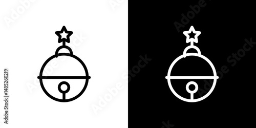 Jingle bell icon line art, vector set