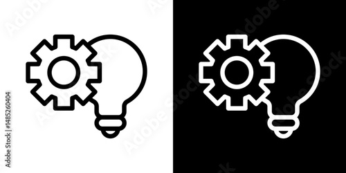 Implement icon line art, vector set