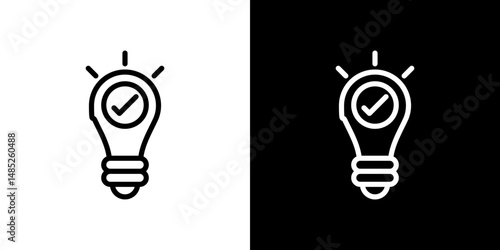 Idea icon line art, vector set