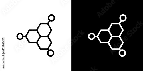 Hormones icon line art, vector set