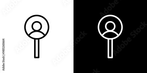 Hiring icon line art, vector set