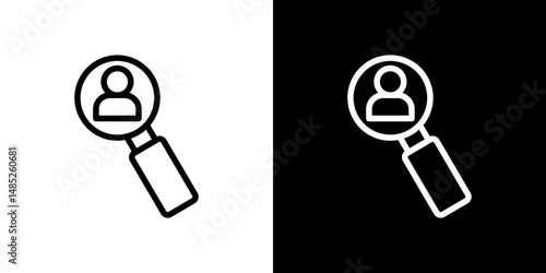 Hiring icon line art, vector set