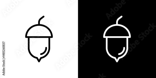 Hazelnut icon line art, vector set