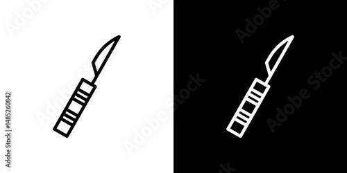 Harpoon icon line art, vector set