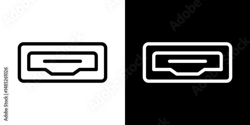 HDMI icon line art, vector set
