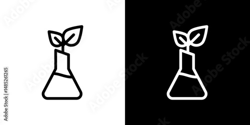 GMO icon line art, vector set