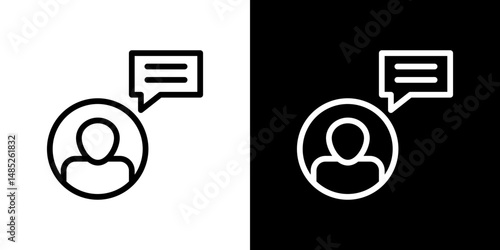 Expert opinion icon line art, vector set
