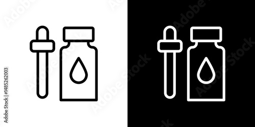 Essential oils icon line art, vector set