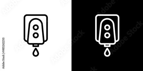 Electrical soap box icon line art, vector set