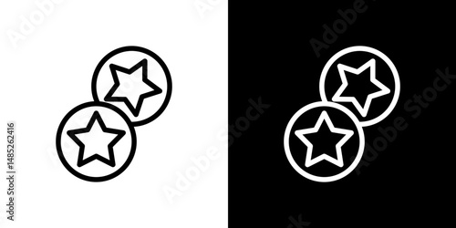 Earn point icon line art, vector set