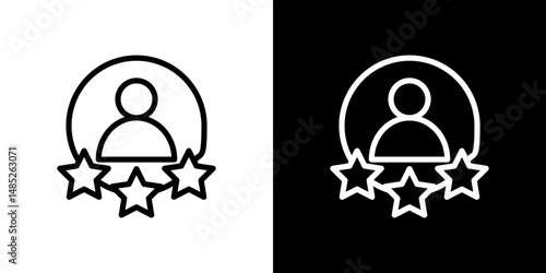 Customer loyalty icon line art, vector set