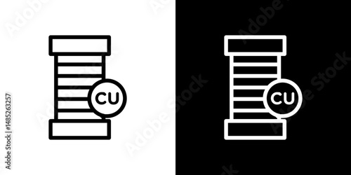 Copper icon line art, vector set