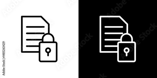 Confidential icon line art, vector set