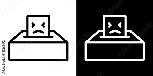 Complaint box icon line art, vector set