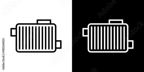 car radiator icon line art, vector set