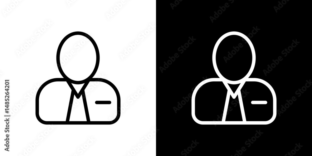 Businessman icon line art, vector set