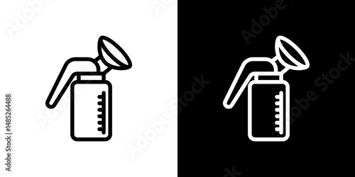 Breast pump icon line art, vector set