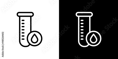 Blood test icon line art, vector set