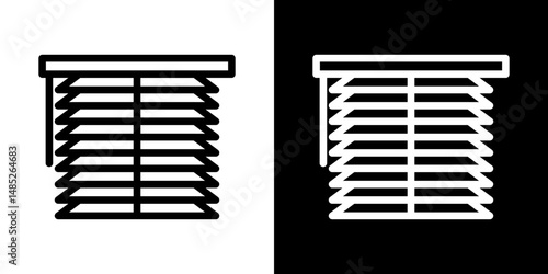 Blinds icon line art, vector set