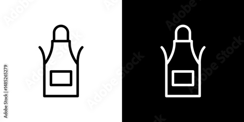 Apron icon line art, vector set