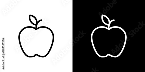 Apple icon line art, vector set