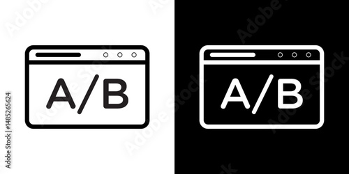 A B test icon line art, vector set