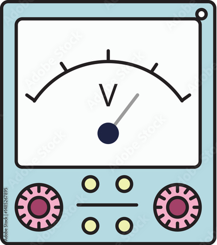 A blue voltmeter vector illustration