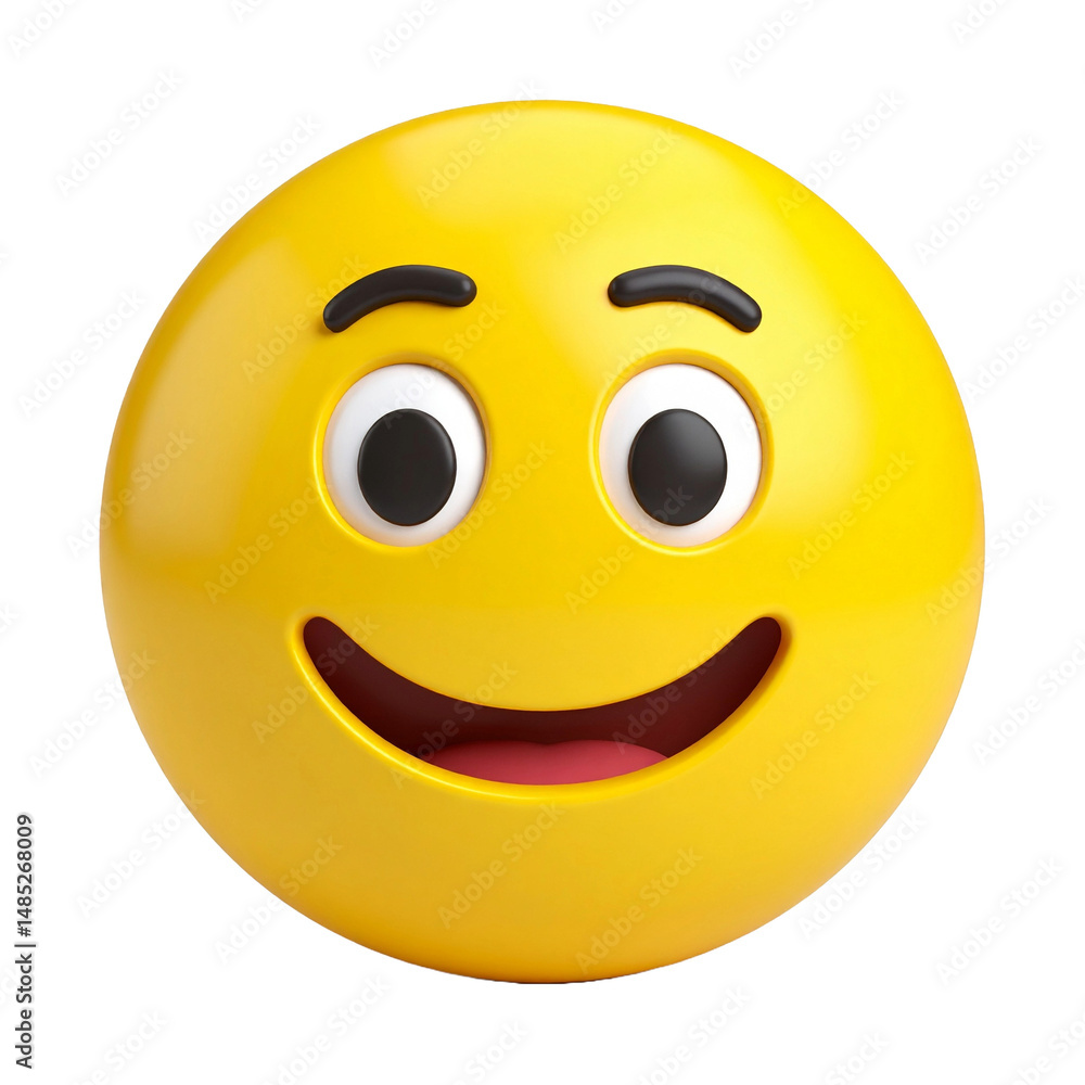 Fototapeta premium A cheerful, bright yellow smiling emoji, exuding positivity and joy