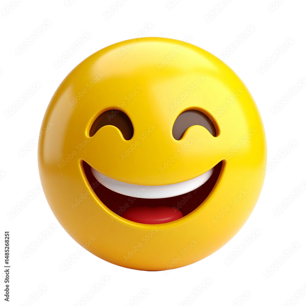 A close-up image of a smiling emoji with a yellow face and a cheerful expression A close-up image of a smiling emoji with a yellow face and a cheerful expression