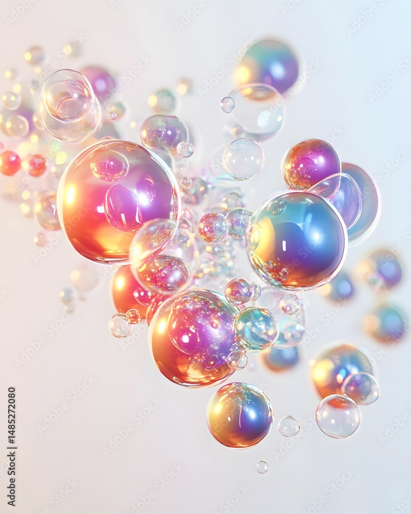 Fototapeta premium Rainbow Bubble Cluster