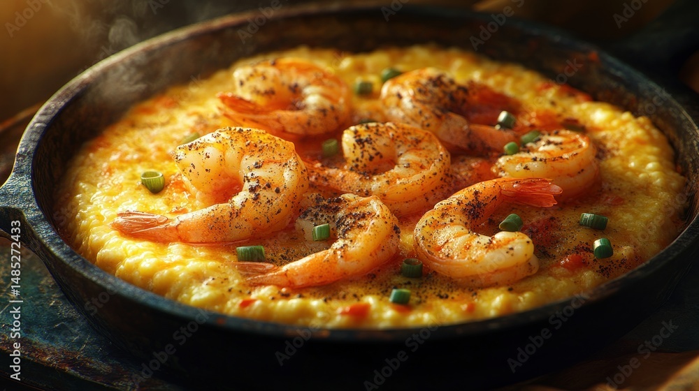 Shrimp and grits in cast iron Shrimp and grits in cast iron
