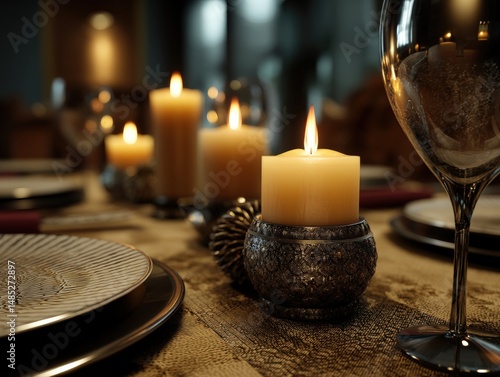 Elegant dining table set wi...