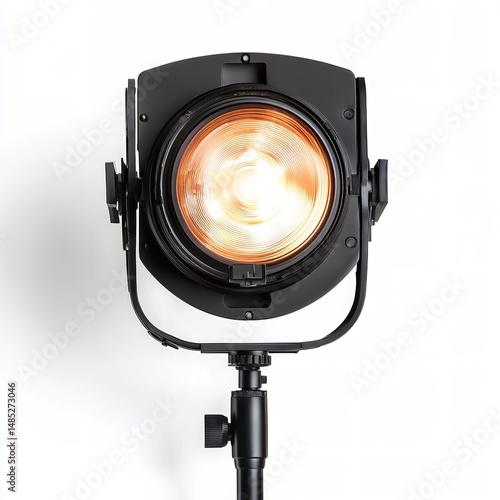 Studio fresnel light photography equipment for film and video production lighting setup on white background