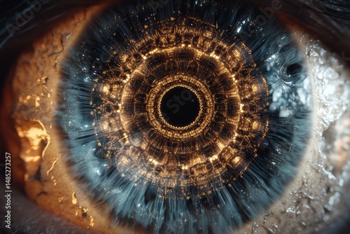 Close-up of a blue eye with...
