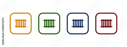 heating radiator icon vector illustration. heating radiator icon in different color design.