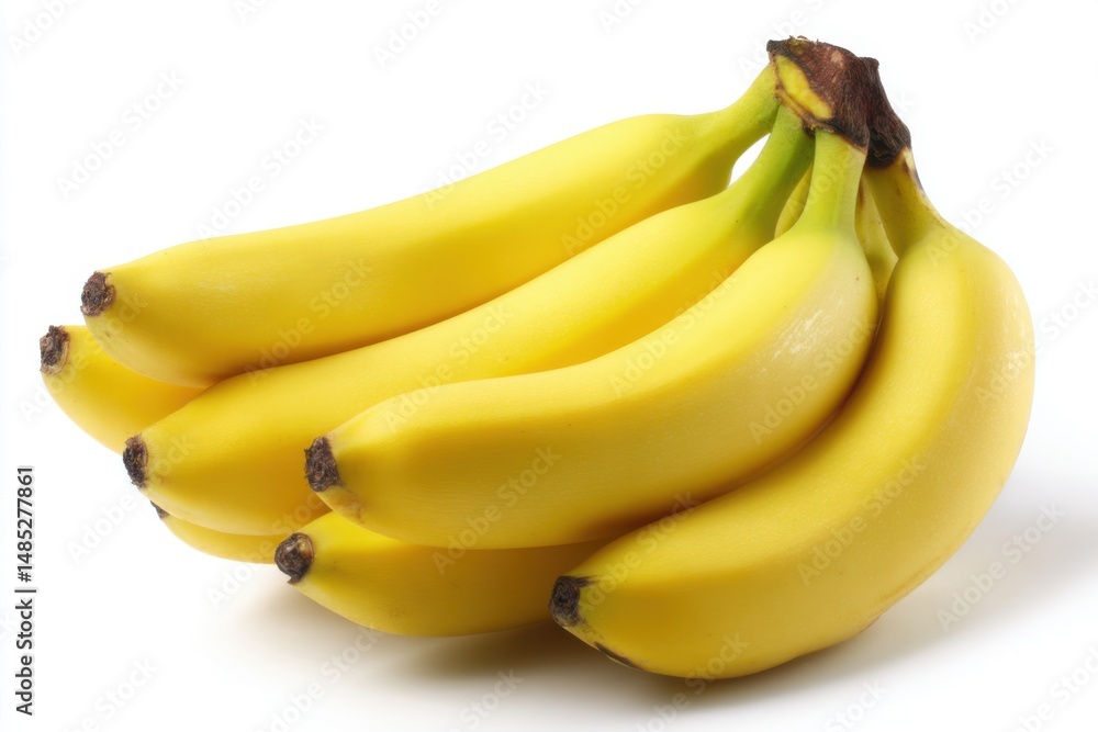Bunch of Ripe Yellow Bananas Close Up Still Life Studio Shot on White Background Healthy Tropical Fruit Bunch of Ripe Yellow Bananas Close Up Still Life Studio Shot on White Background Healthy Tropical Fruit