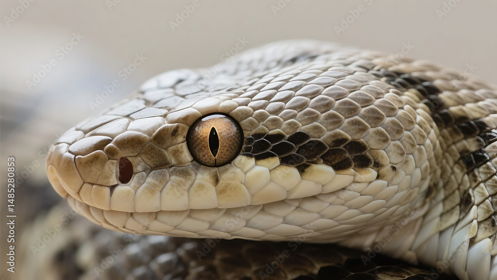 Fototapeta premium A realistic photo of a snake's head with its textured skin.