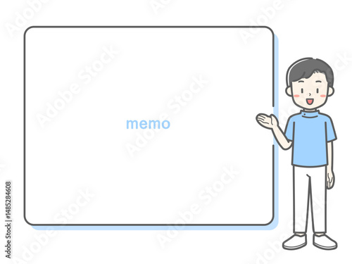 医療関係の男性キャラと吹き出しのセットイラスト／病院・クリニック・資料用に便利