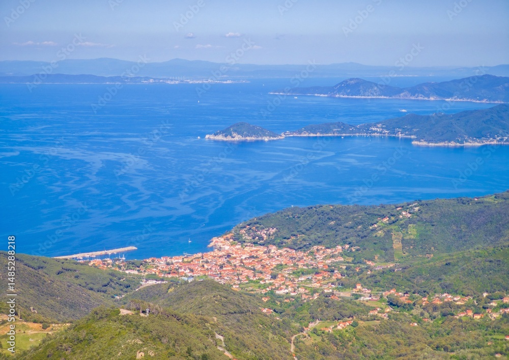 Obraz premium Isola d'Elba, Italy - The touristic island of Tuscany region, with awesome landscape sea, beach and trekking path named GTE, with alpinistic and ferris ways.