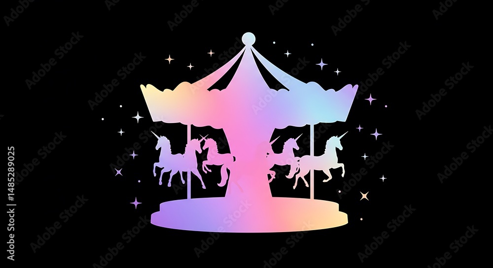 Obraz premium Cosmic Carousel Dreams