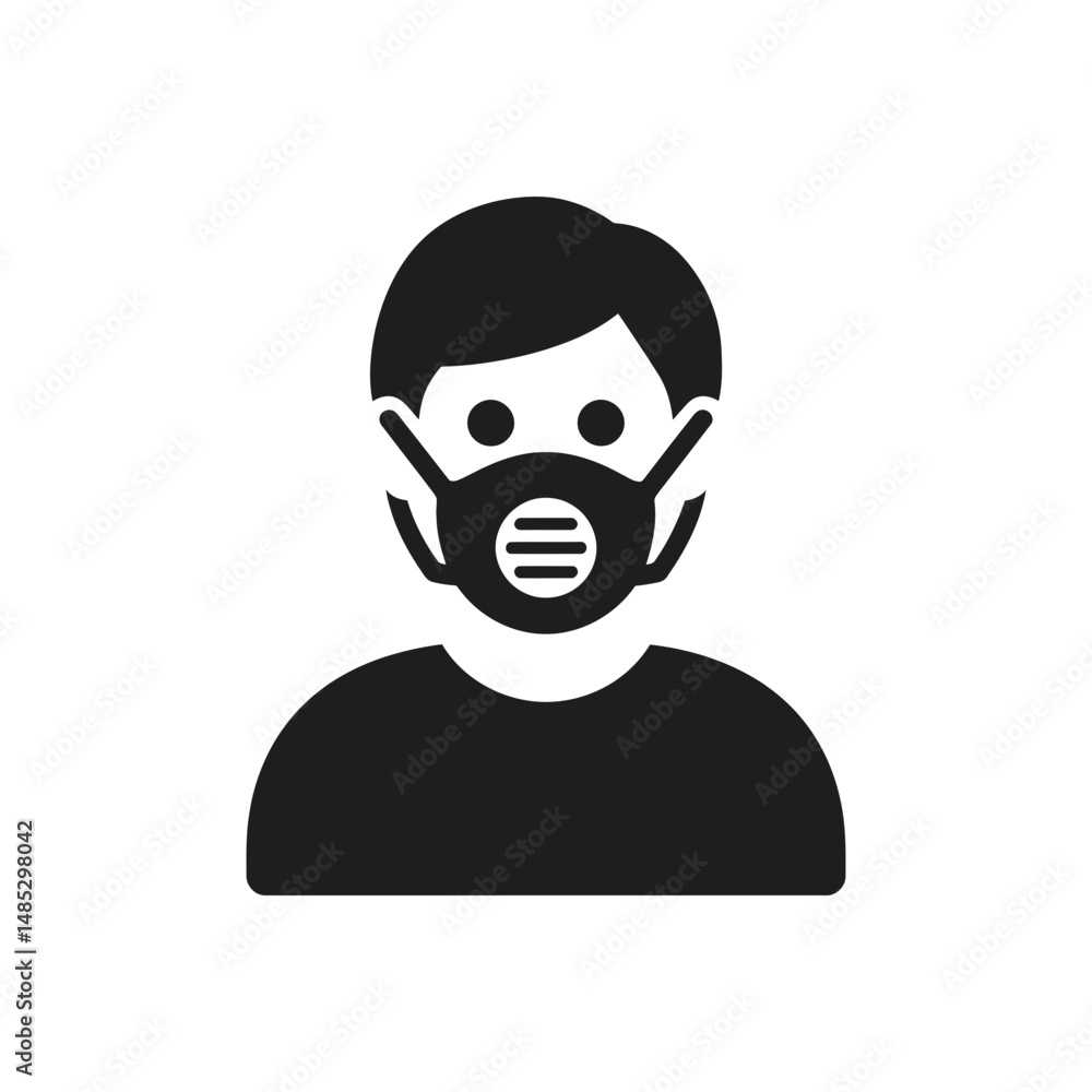 Fototapeta premium Respiratory Protection Safety Icon