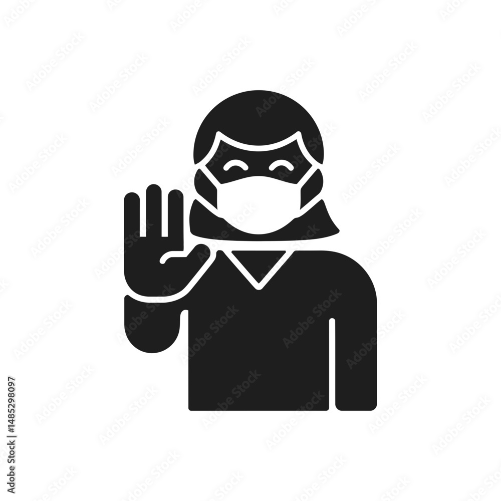 Virus Precaution Stop Icon Virus Precaution Stop Icon