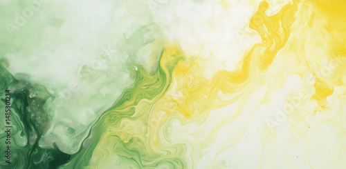 Vibrant Lime Green Background with Swirling Liquid Paint Patterns – Energetic and Bright Design for Creative Projects, Advertising, and Artistic Visuals