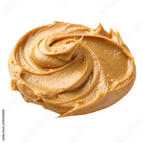 Картината върху платно Creamy Peanut Butter Swirl Close-Up Isolated PNG or Transparency Background