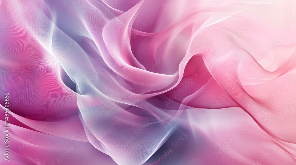 Fototapeta premium Abstract pink & purple fabric background with soft waves and texture.