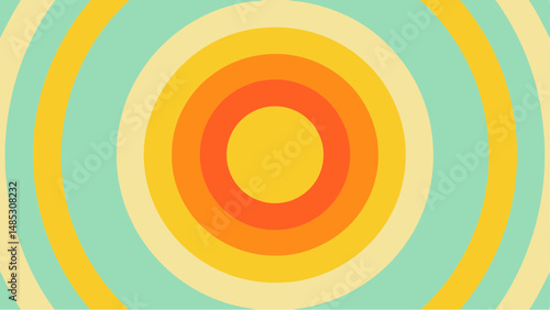 Concentric circles of varying colors radiating outwards from the center of the image space evenly