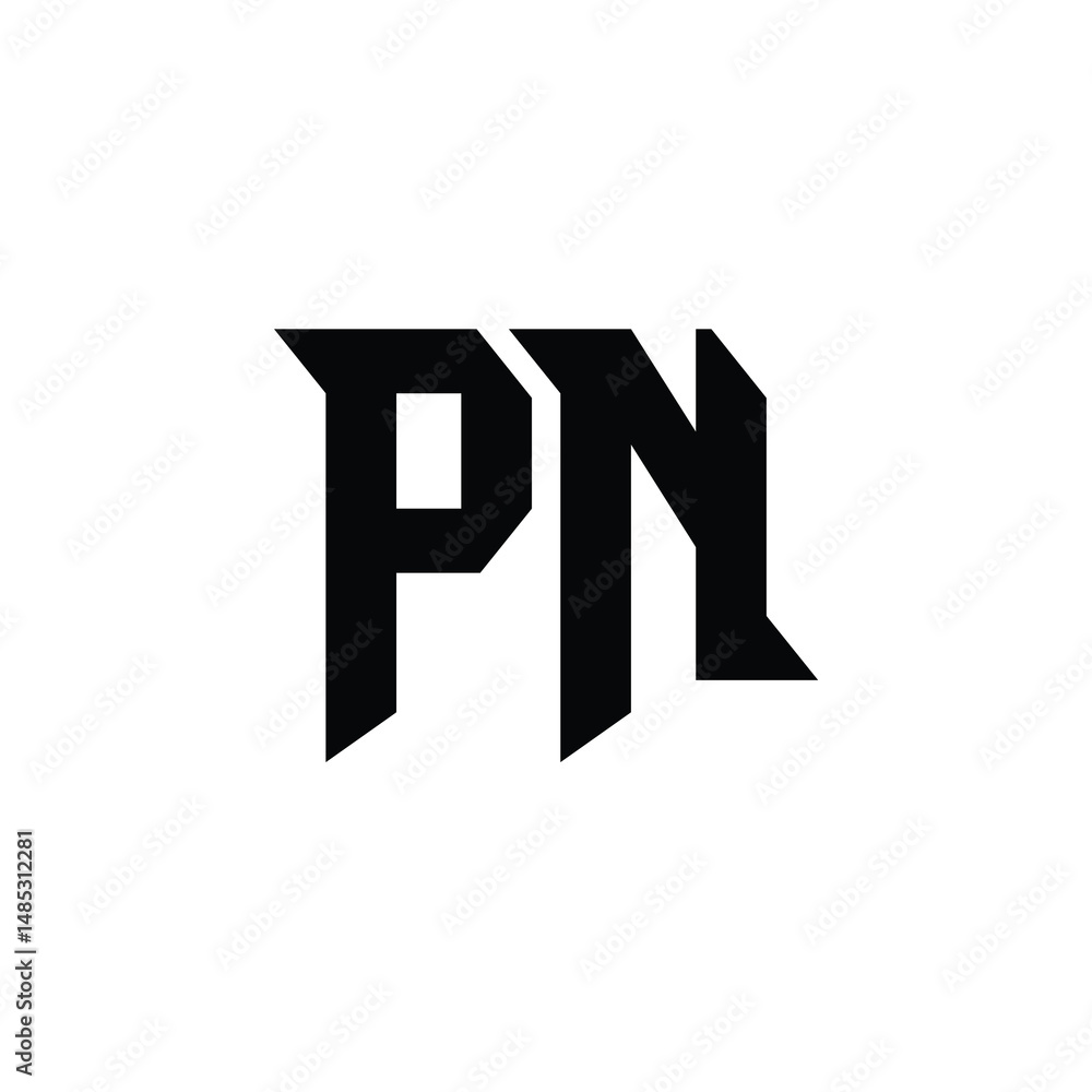 Fototapeta premium PN monogram logo design letter text name symbol monochrome logotype alphabet character simple logo