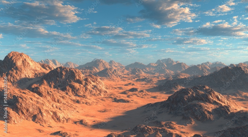 Vast desert mountainscape under a vibrant sky Vast desert mountainscape under a vibrant sky