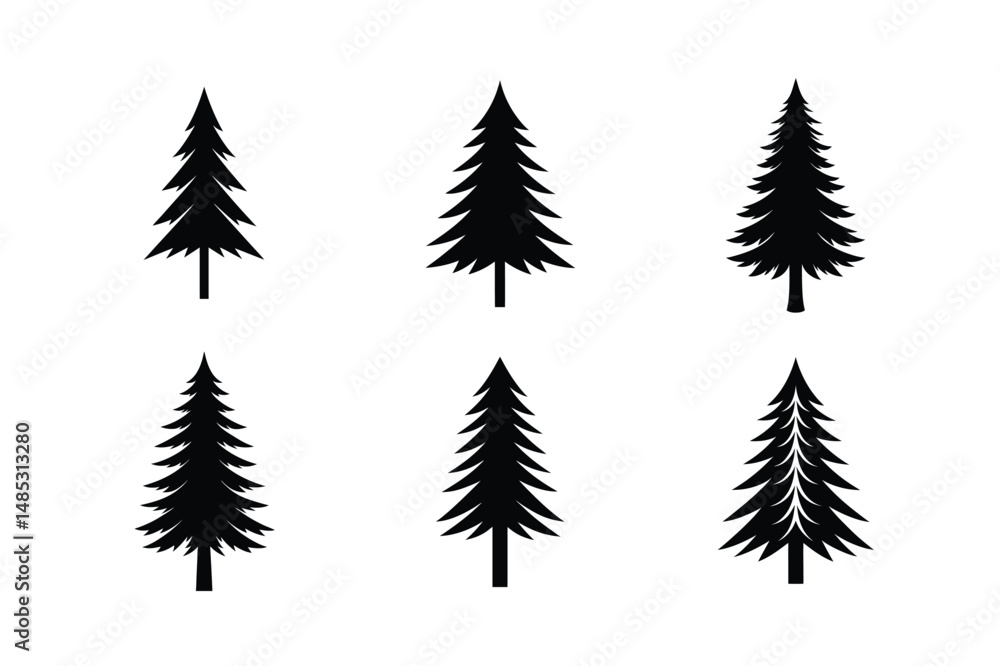 Fototapeta premium Modern Abstract Christmas Tree Silhouettes Collection
