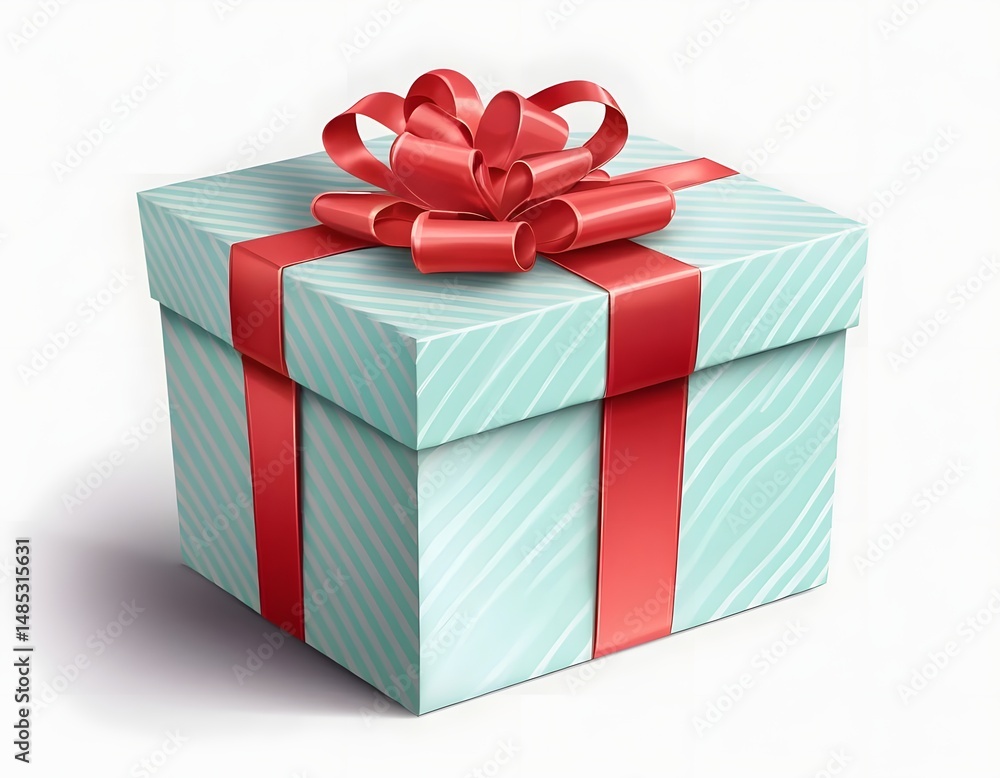 Isolated gift box, a wrapped surprise with a ribbon bow, perfect for any holiday or celebration Isolated gift box, a wrapped surprise with a ribbon bow, perfect for any holiday or celebration